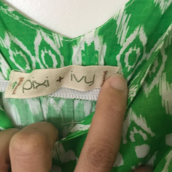 Pixi + Ivy Green Tribal Print Maxi Dress - Picture 4 of 5